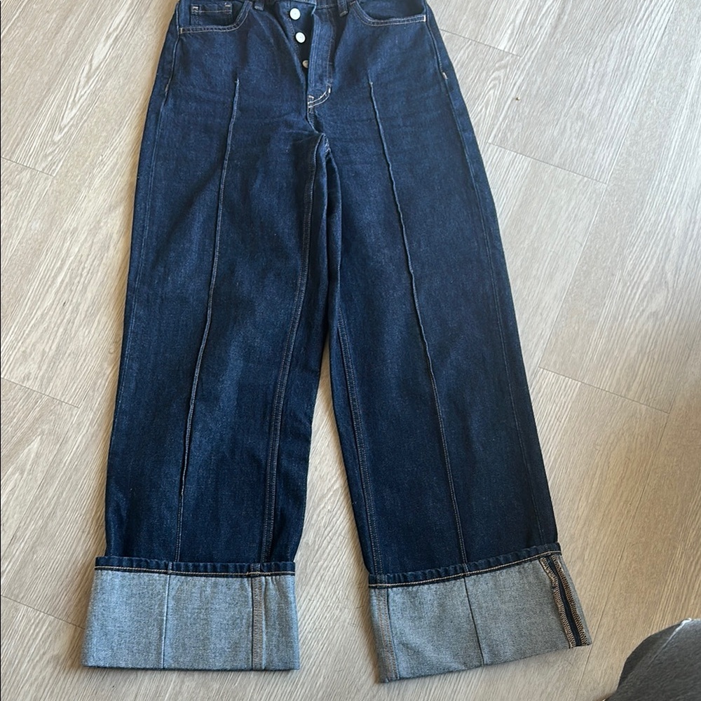 Banana Republic Dark Blue Wide Leg Jeans
